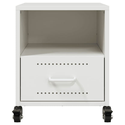 Bedside Cabinet White 36x39x43.5 cm Steel