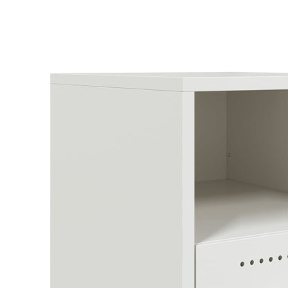 Bedside Cabinet White 36x39x43.5 cm Steel