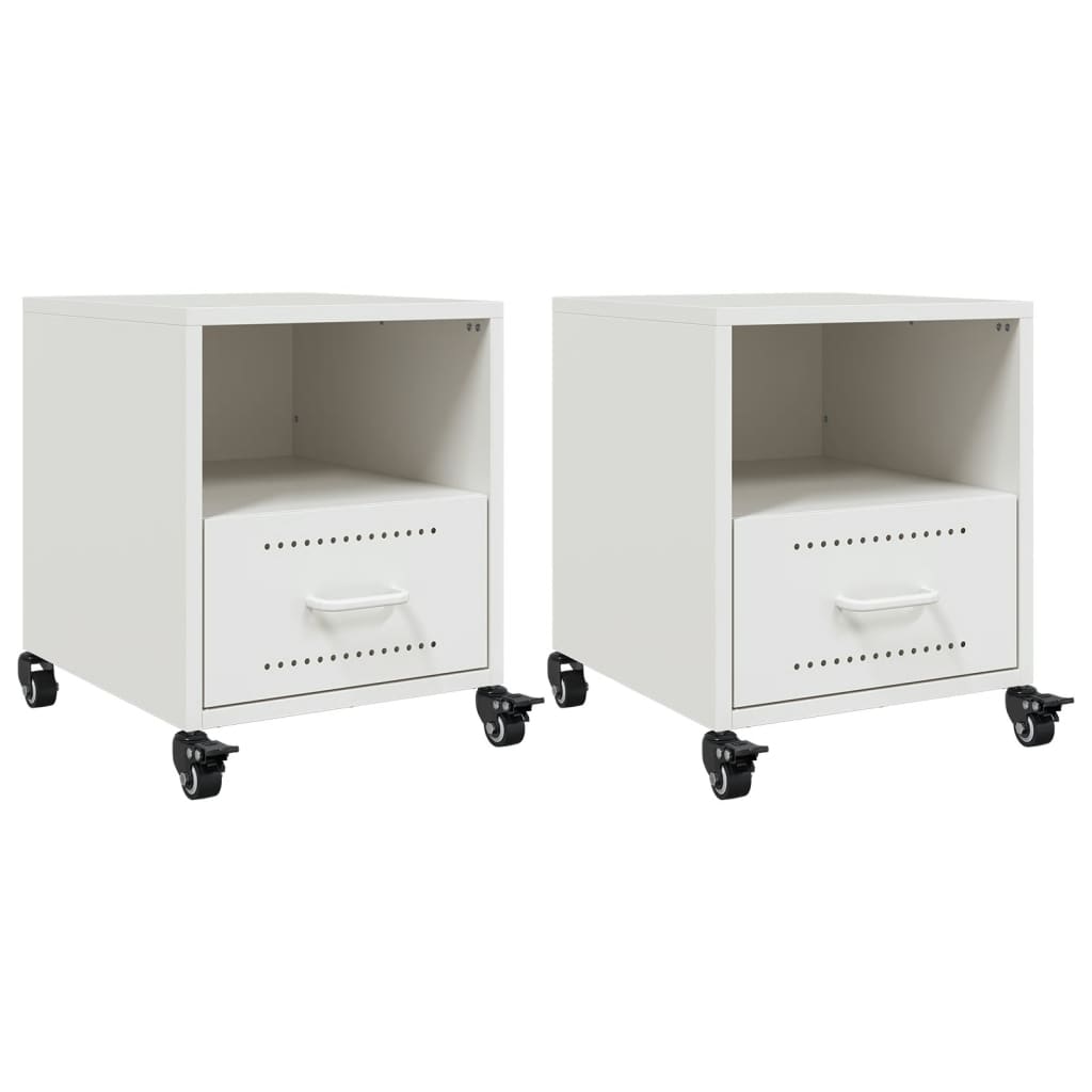 Bedside Cabinets 2 pcs White 36x39x43.5 cm Steel