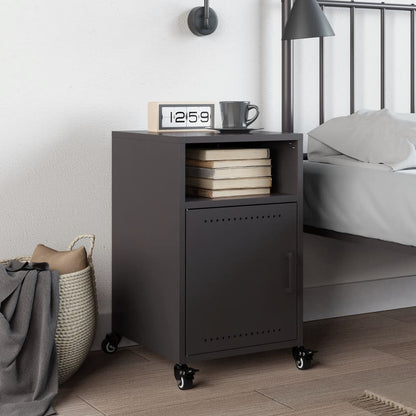 Bedside Cabinet Black 36x39x59 cm Steel