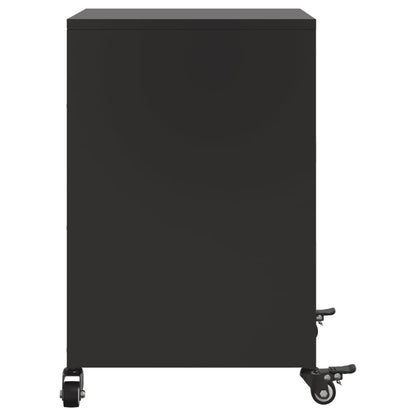 Bedside Cabinet Black 36x39x59 cm Steel