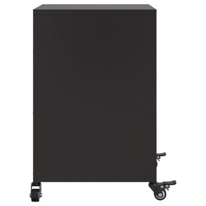 Bedside Cabinets 2 pcs Black 36x39x59 cm Steel