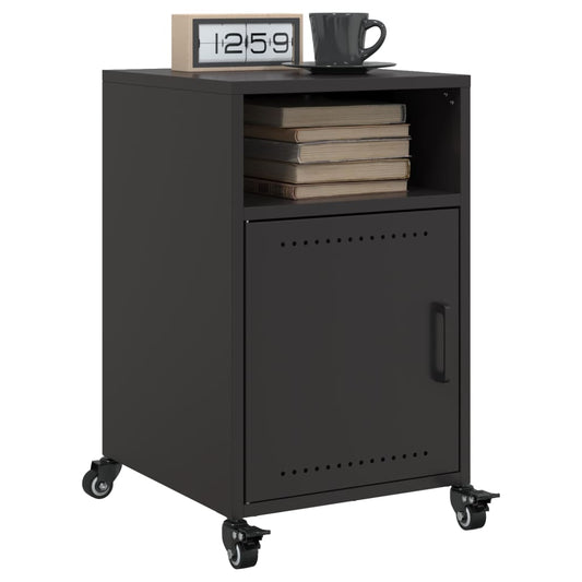 Bedside Cabinets 2 pcs Black 36x39x59 cm Steel