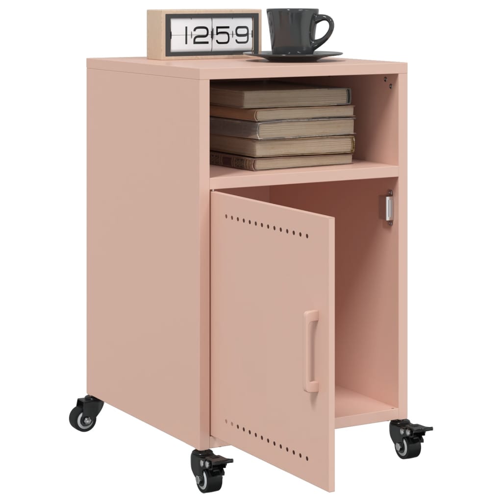 Bedside Cabinet Pink 36x39x59 cm Steel