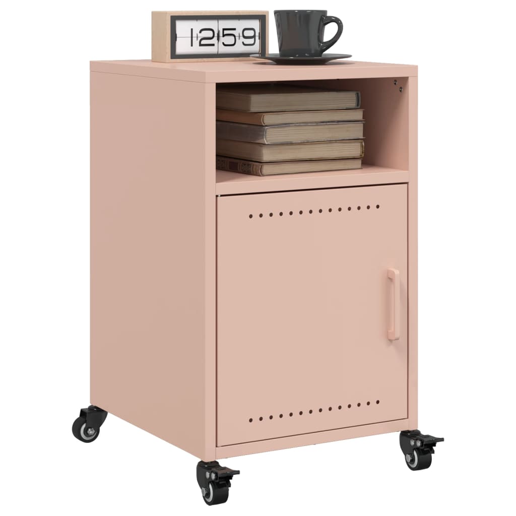 Bedside Cabinet Pink 36x39x59 cm Steel