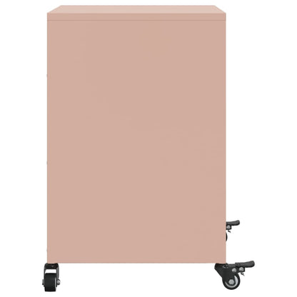 Bedside Cabinet Pink 36x39x59 cm Steel