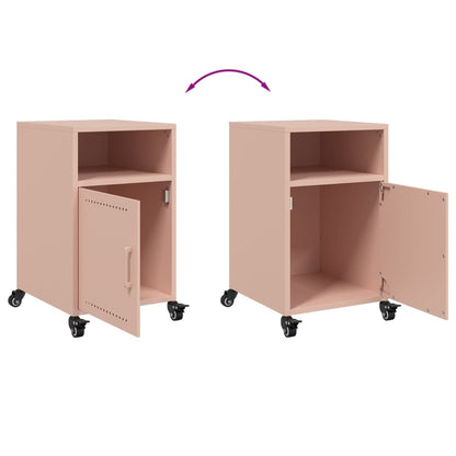 Bedside Cabinet Pink 36x39x59 cm Steel