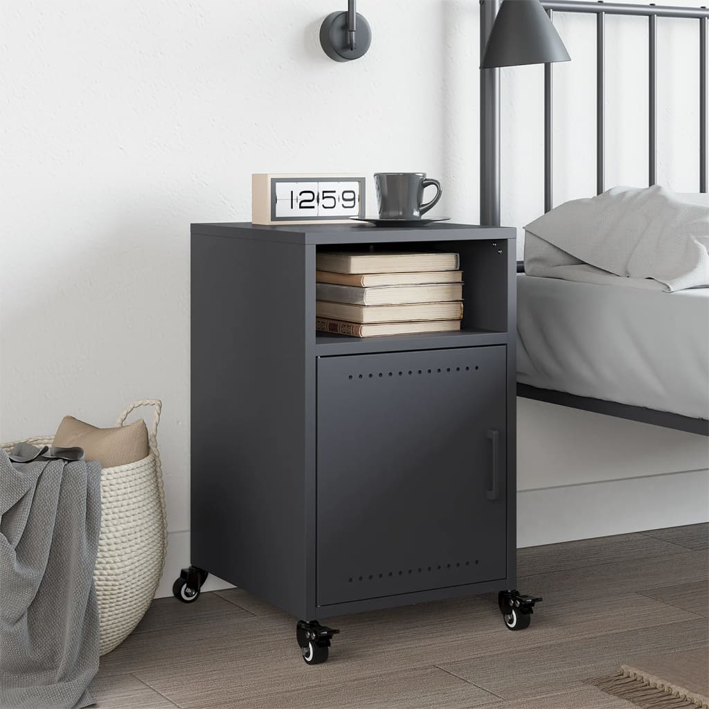 Bedside Cabinet Anthracite 36x39x59 cm Steel