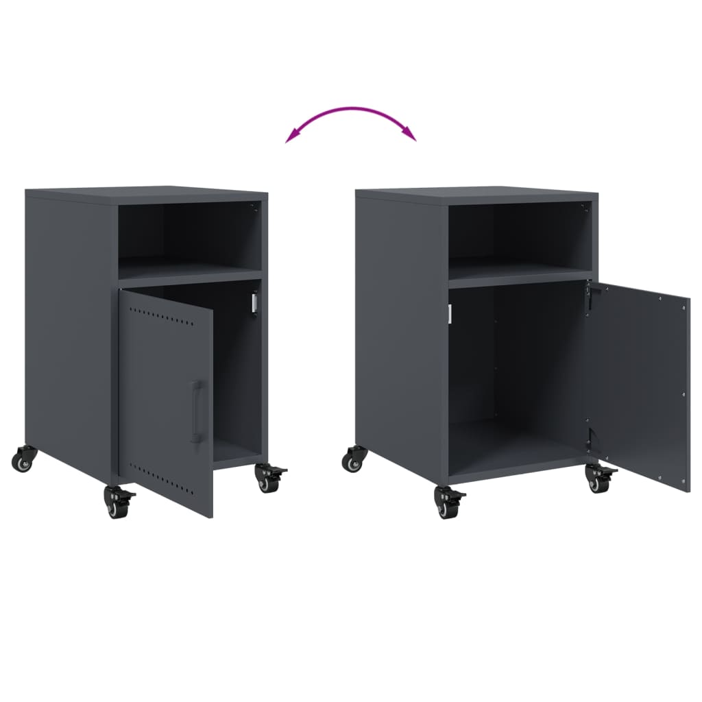 Bedside Cabinets 2 pcs Anthracite 36x39x59 cm Steel