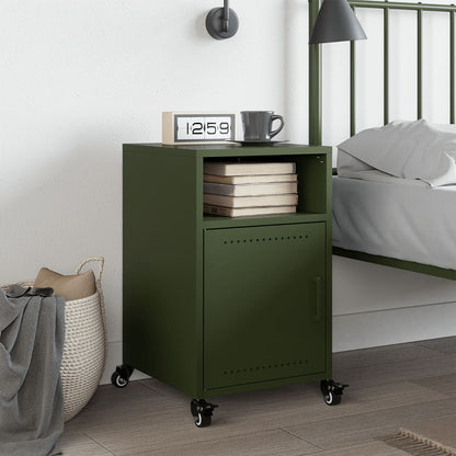 Bedside Cabinet Olive Green 36x39x59 cm Steel