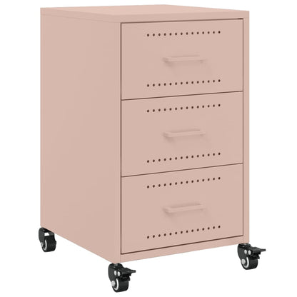 Bedside Cabinet Pink 36x39x59 cm Steel