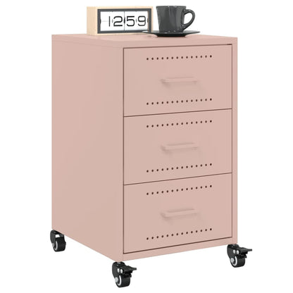 Bedside Cabinet Pink 36x39x59 cm Steel