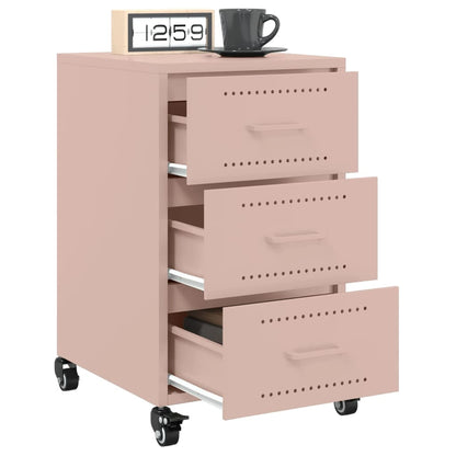 Bedside Cabinet Pink 36x39x59 cm Steel