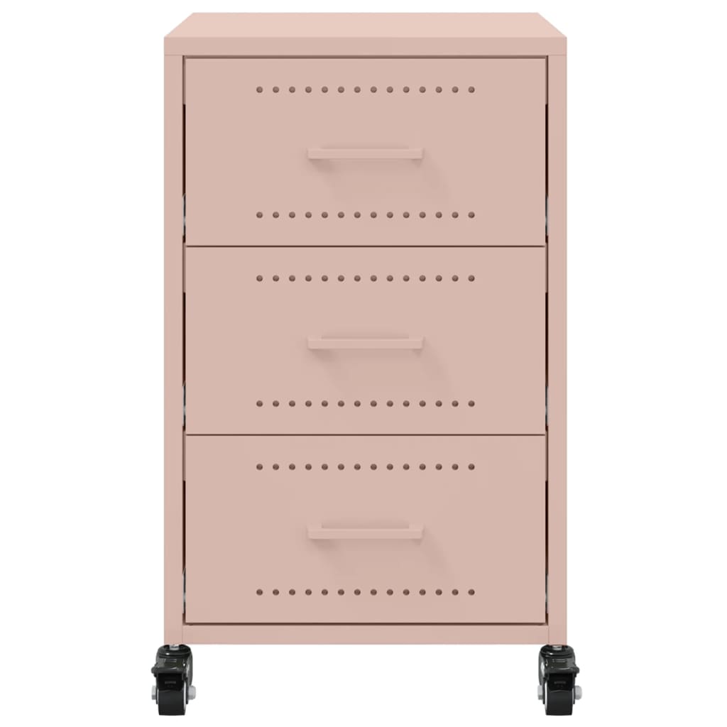 Bedside Cabinet Pink 36x39x59 cm Steel