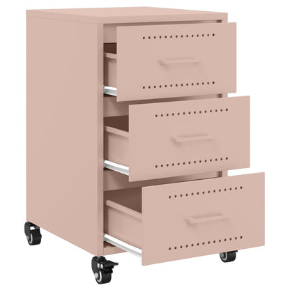 Bedside Cabinet Pink 36x39x59 cm Steel