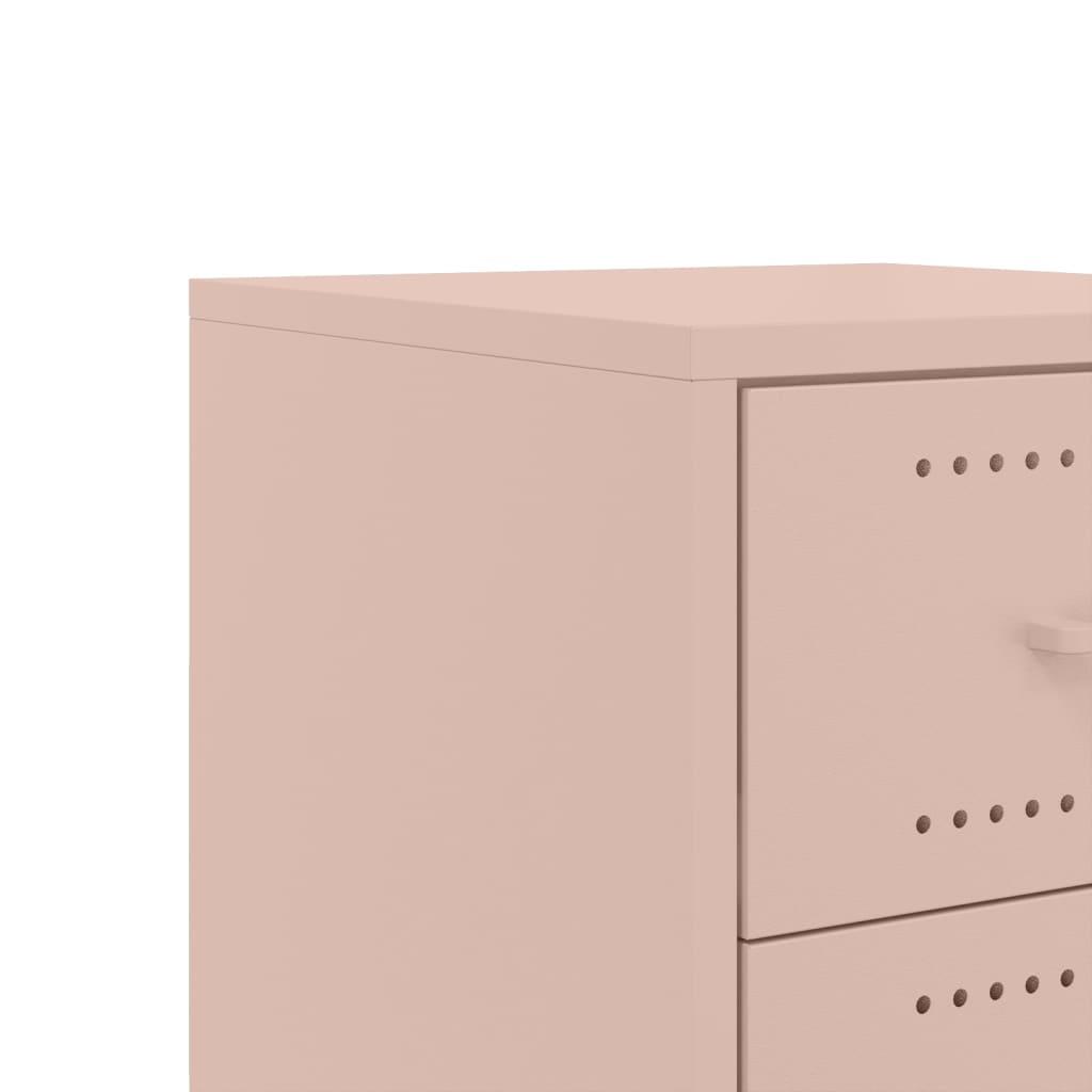 Bedside Cabinet Pink 36x39x59 cm Steel