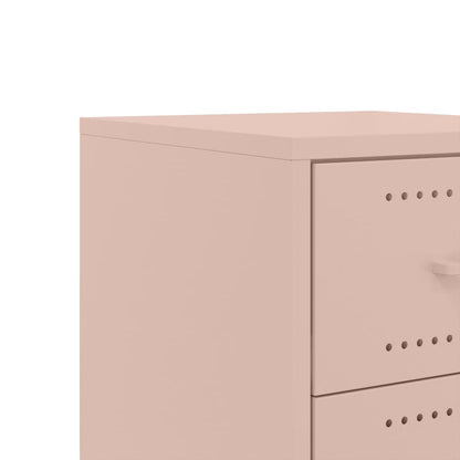 Bedside Cabinet Pink 36x39x59 cm Steel