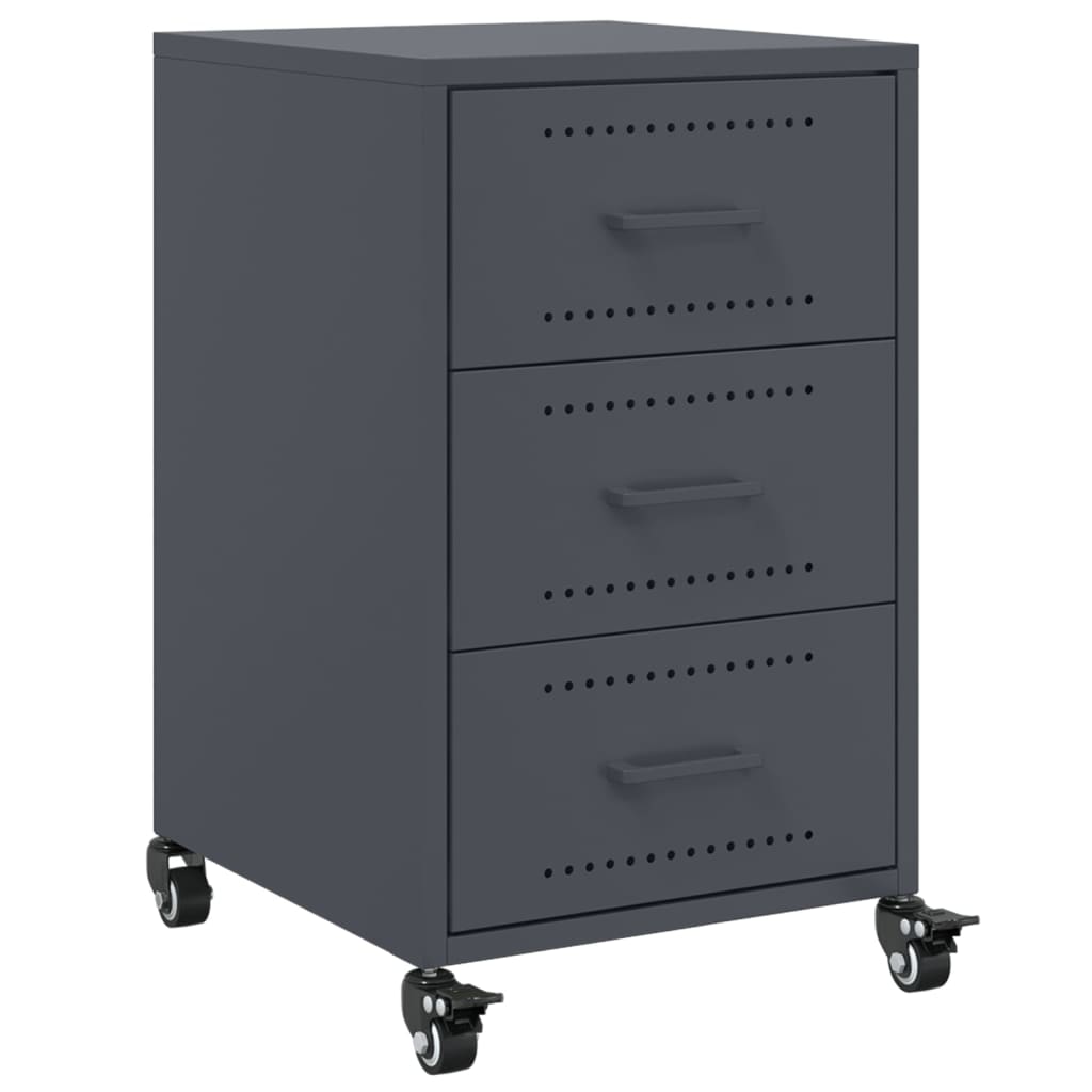 Bedside Cabinet Anthracite 36x39x59 cm Steel