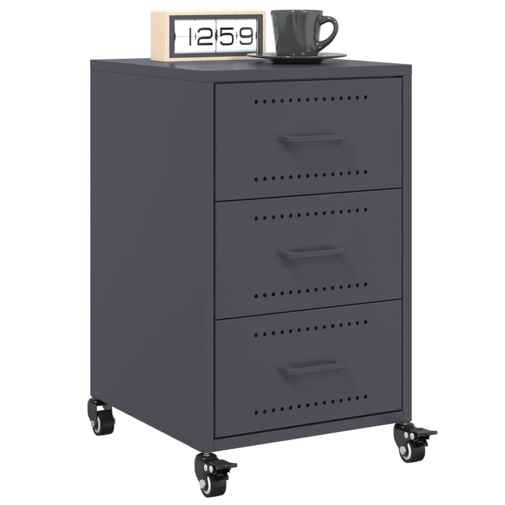 Bedside Cabinet Anthracite 36x39x59 cm Steel