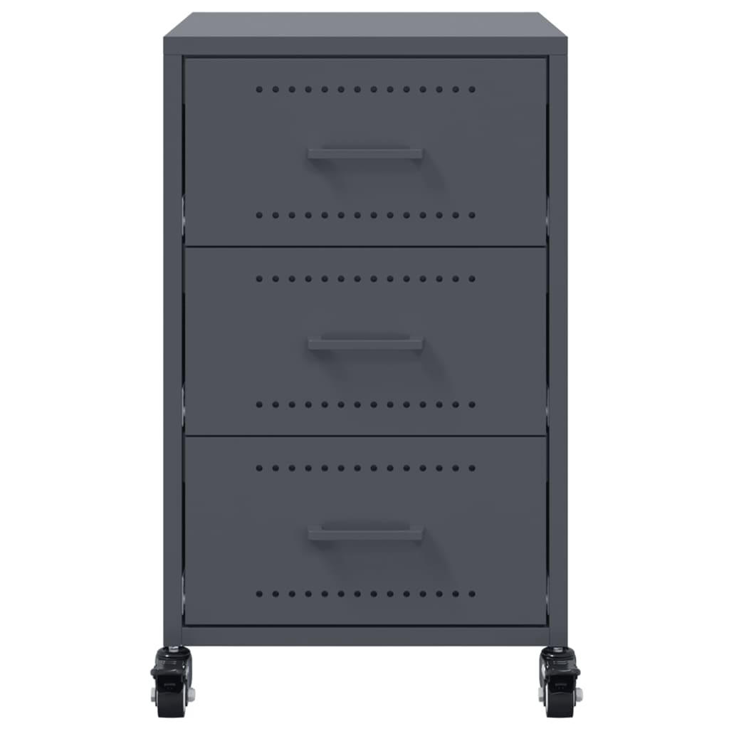 Bedside Cabinet Anthracite 36x39x59 cm Steel