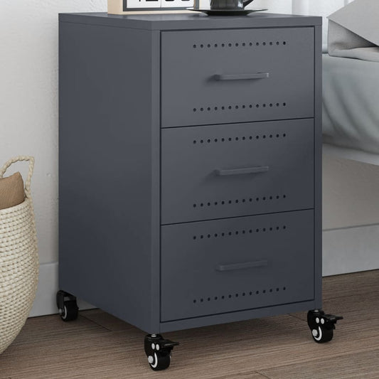 Bedside Cabinet Anthracite 36x39x59 cm Steel