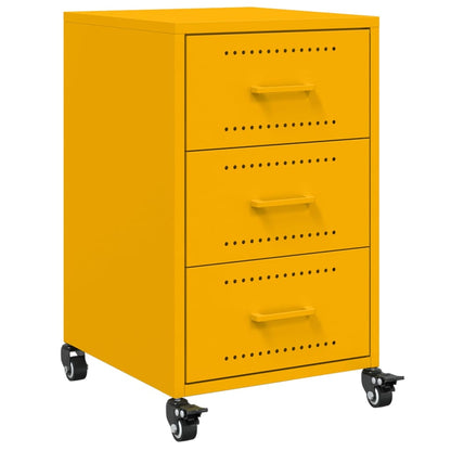 Bedside Cabinet Mustard Yellow 36x39x59 cm Steel