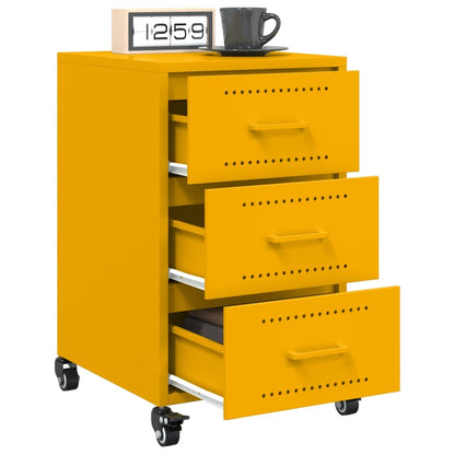 Bedside Cabinet Mustard Yellow 36x39x59 cm Steel