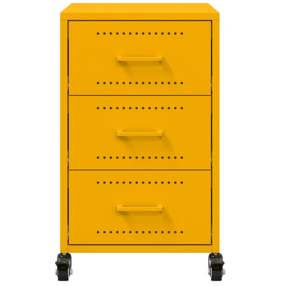 Bedside Cabinet Mustard Yellow 36x39x59 cm Steel