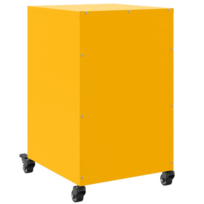 Bedside Cabinet Mustard Yellow 36x39x59 cm Steel