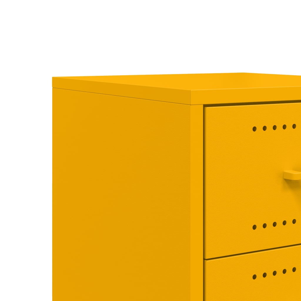 Bedside Cabinet Mustard Yellow 36x39x59 cm Steel