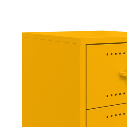 Bedside Cabinet Mustard Yellow 36x39x59 cm Steel