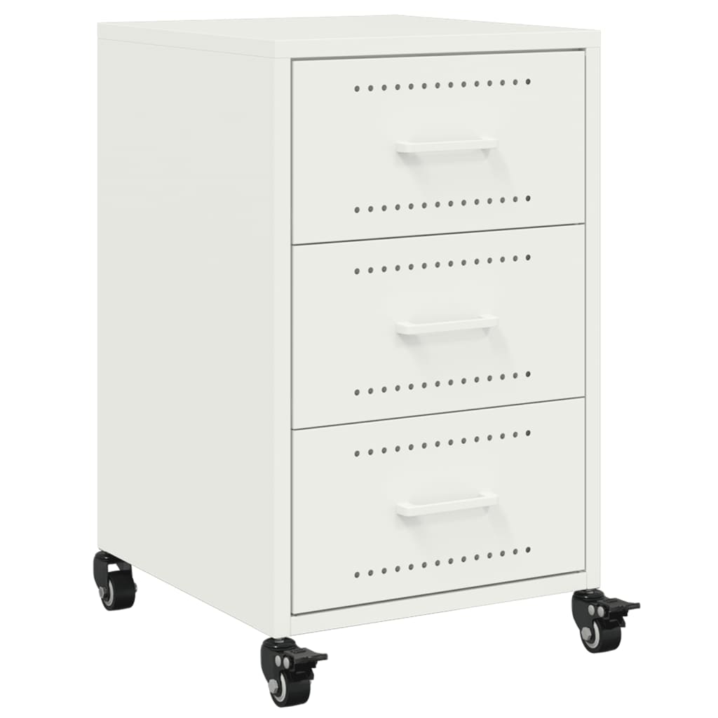 Bedside Cabinet White 36x39x59 cm Steel