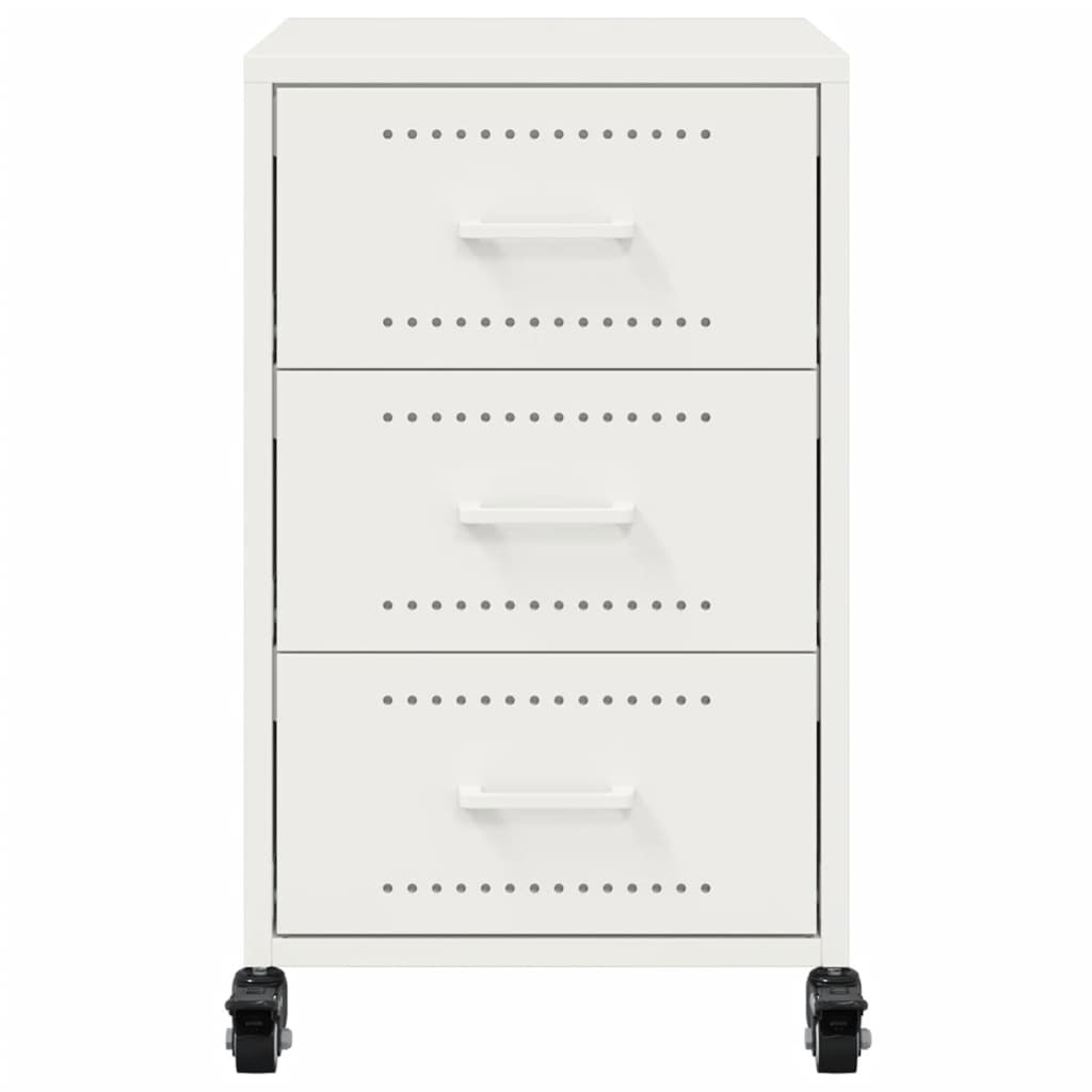 Bedside Cabinet White 36x39x59 cm Steel