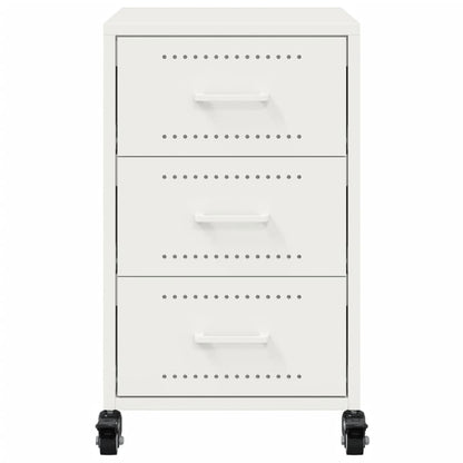 Bedside Cabinet White 36x39x59 cm Steel