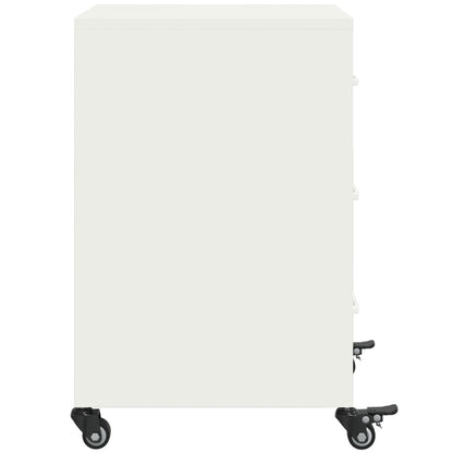 Bedside Cabinet White 36x39x59 cm Steel