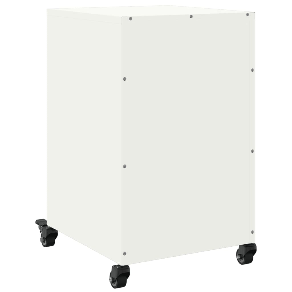 Bedside Cabinet White 36x39x59 cm Steel