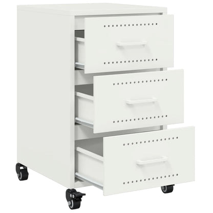 Bedside Cabinet White 36x39x59 cm Steel