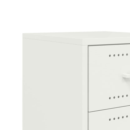 Bedside Cabinet White 36x39x59 cm Steel