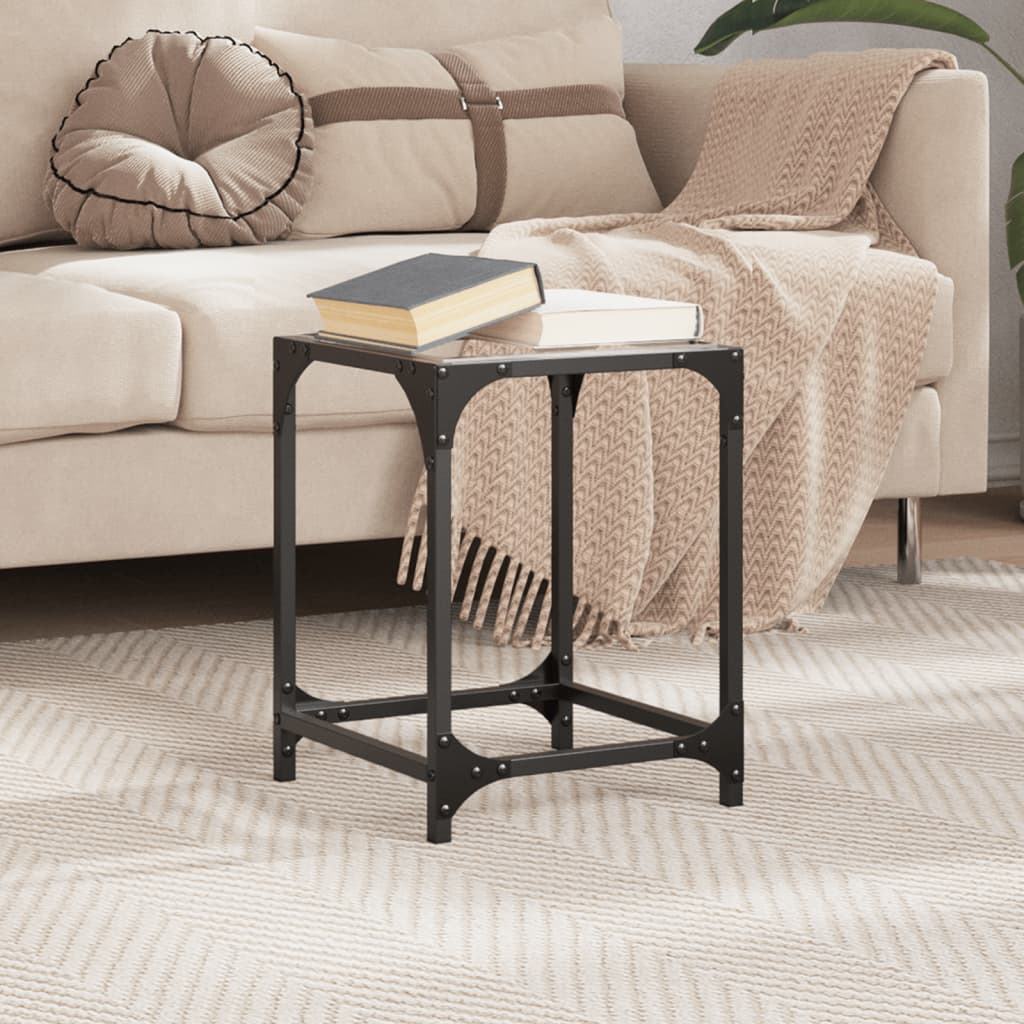 Coffee Table with Transparent Glass Top 30x30x40 cm Steel