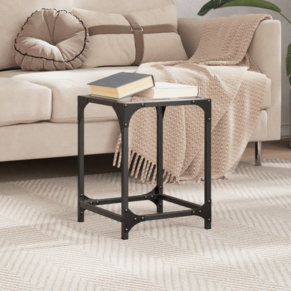 Coffee Table with Transparent Glass Top 30x30x40 cm Steel