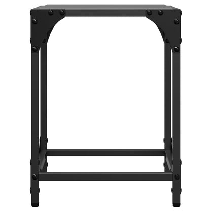 Coffee Tables with Black Glass Top 2 pcs 30x30x40 cm Steel