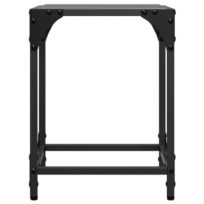 Coffee Tables with Black Glass Top 2 pcs 30x30x40 cm Steel