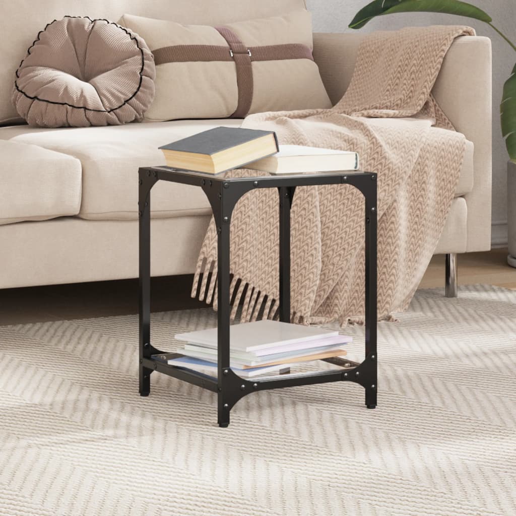 Coffee Table with Transparent Glass Top 30x30x40 cm Steel