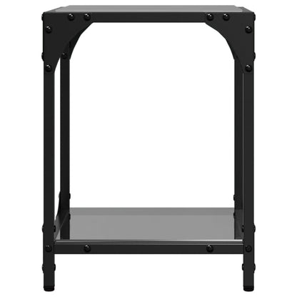 Coffee Tables with Black Glass Top 2 pcs 30x30x40 cm Steel