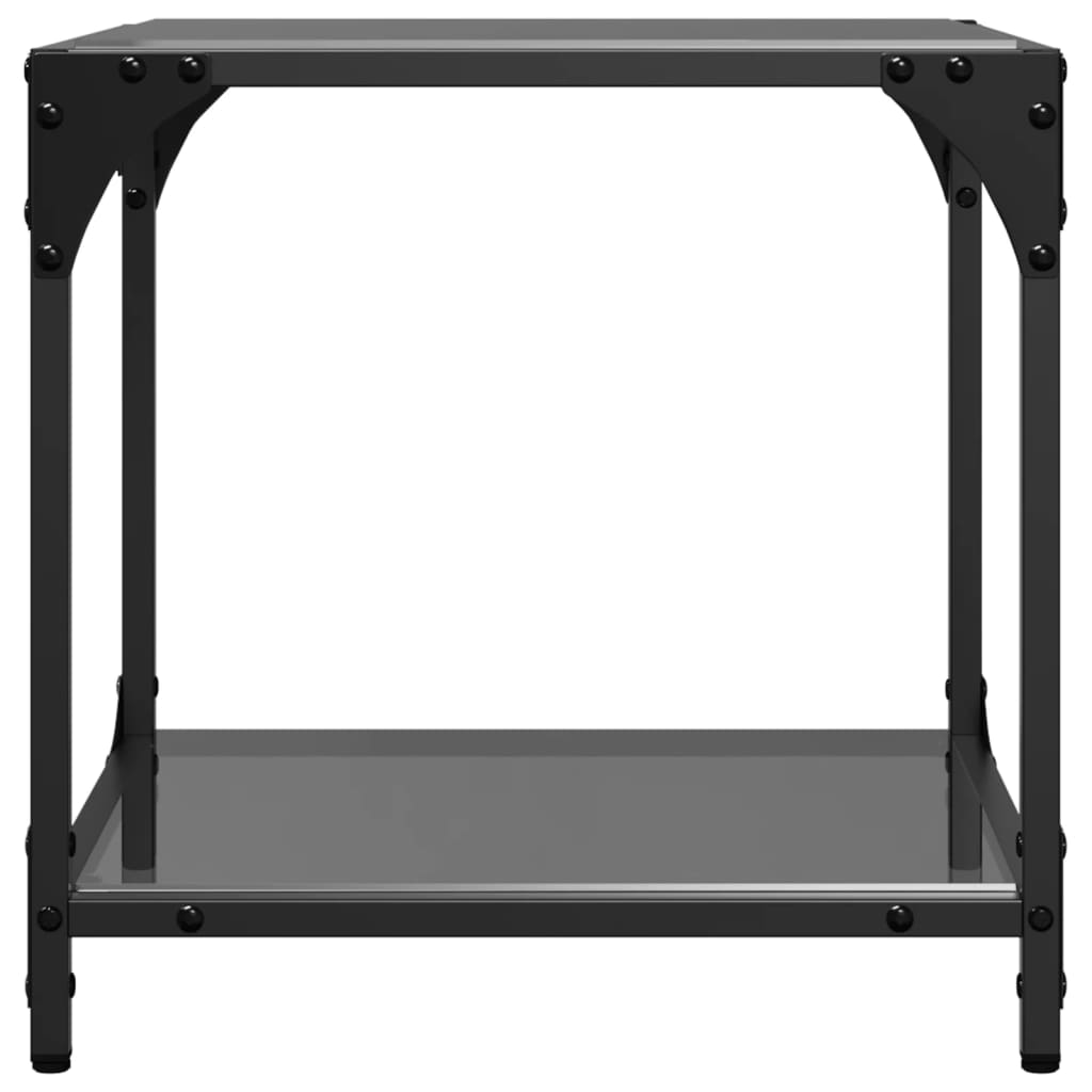 Coffee Table with Black Glass Top 40x40x40 cm Steel