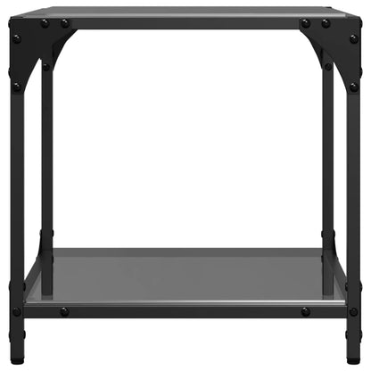 Coffee Table with Black Glass Top 40x40x40 cm Steel