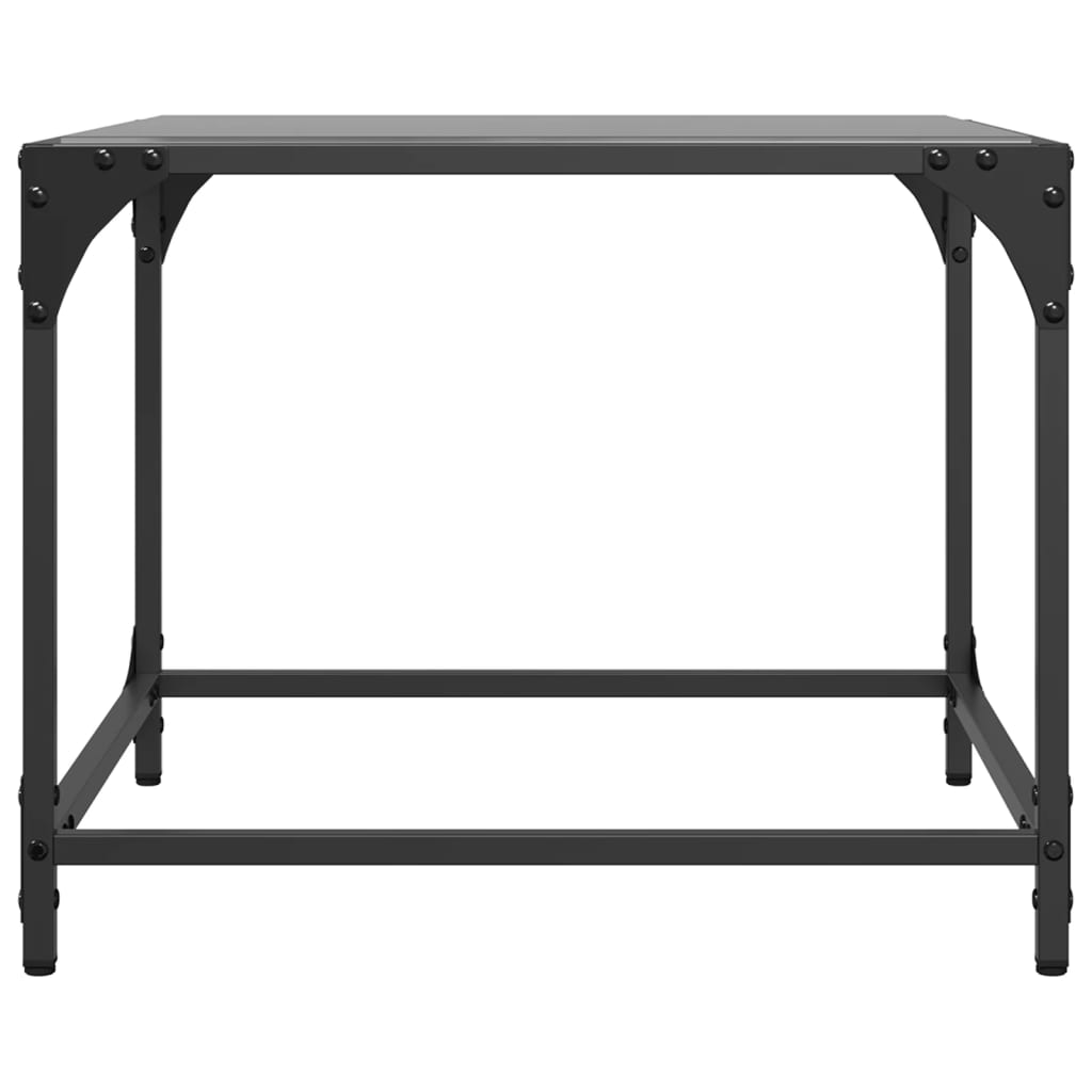 Coffee Table with Black Glass Top 50x50x40 cm Steel