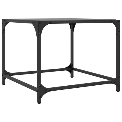 Coffee Table with Black Glass Top 50x50x40 cm Steel