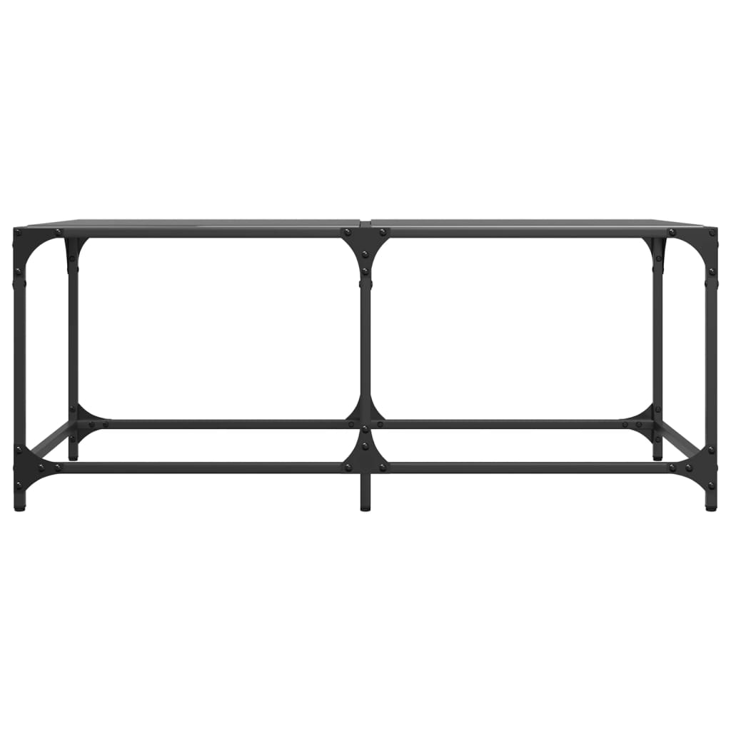 Coffee Table with Black Glass Top 98.5x50x40 cm Steel