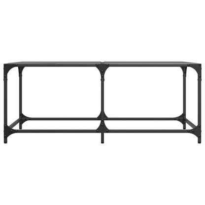 Coffee Table with Black Glass Top 98.5x50x40 cm Steel